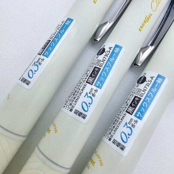 Pentel Energel Clena - 0.3 | Sax Blue Stripe Body + Black Ink | Lot of 3 - NEW - Picture 8 of 9